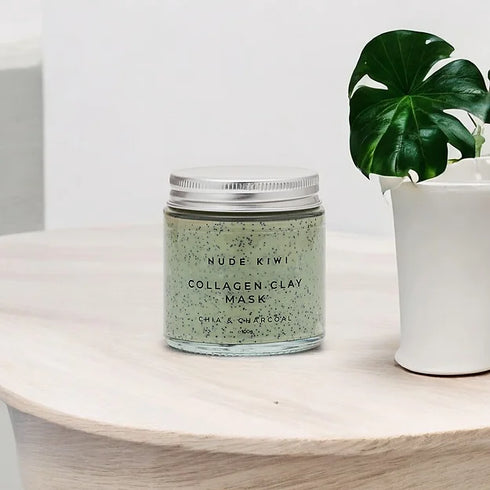 Image of NUDE KIWI Collagen Clay - Chia & Charcoal Mask 100g